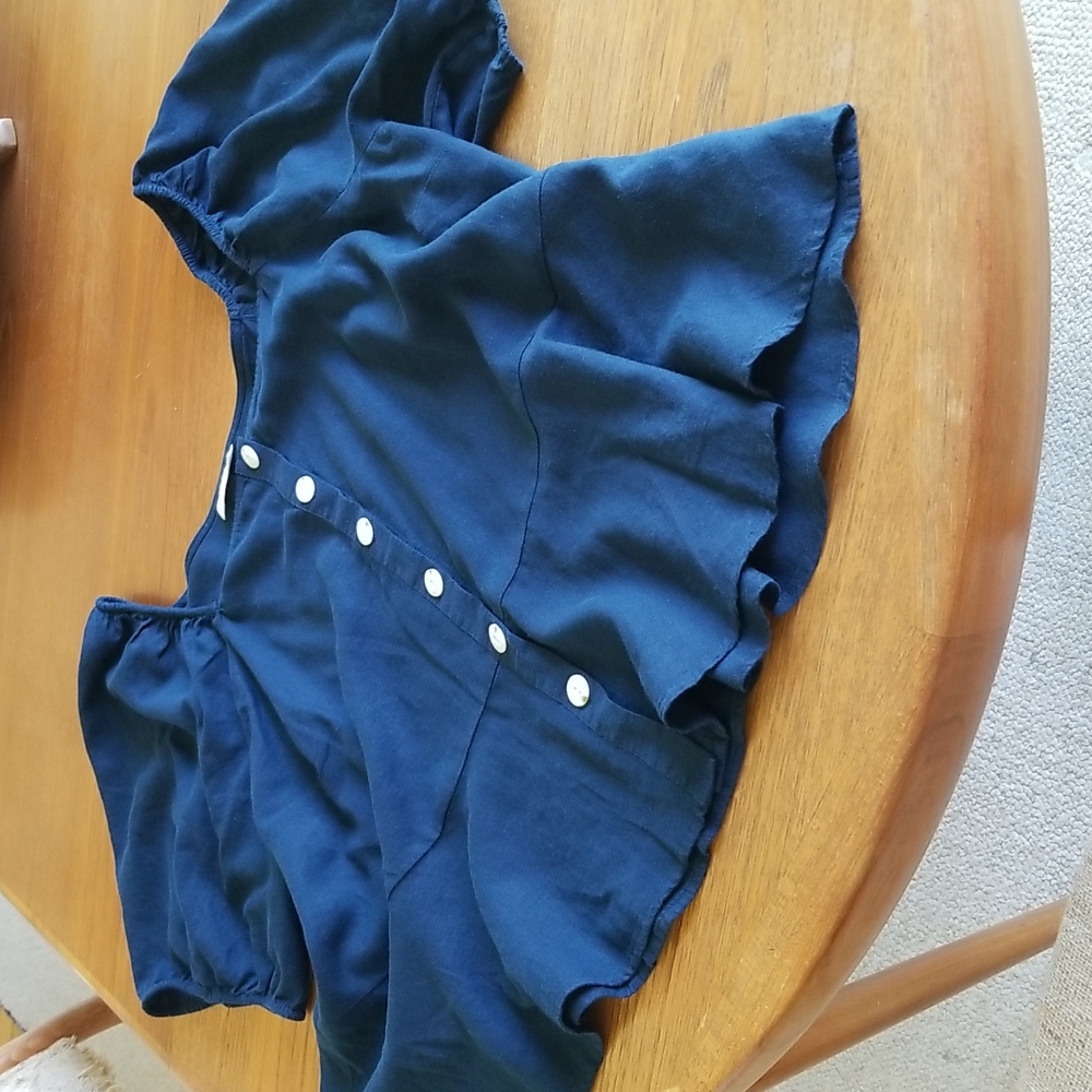 Host pick! Univeral Thread, new linen/rayon, navy summer blouse, size XL